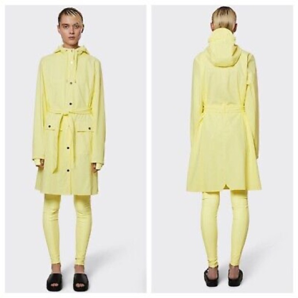 NWT RAINS Curve Women’s Rain Jacket in Straw Yellow Small
